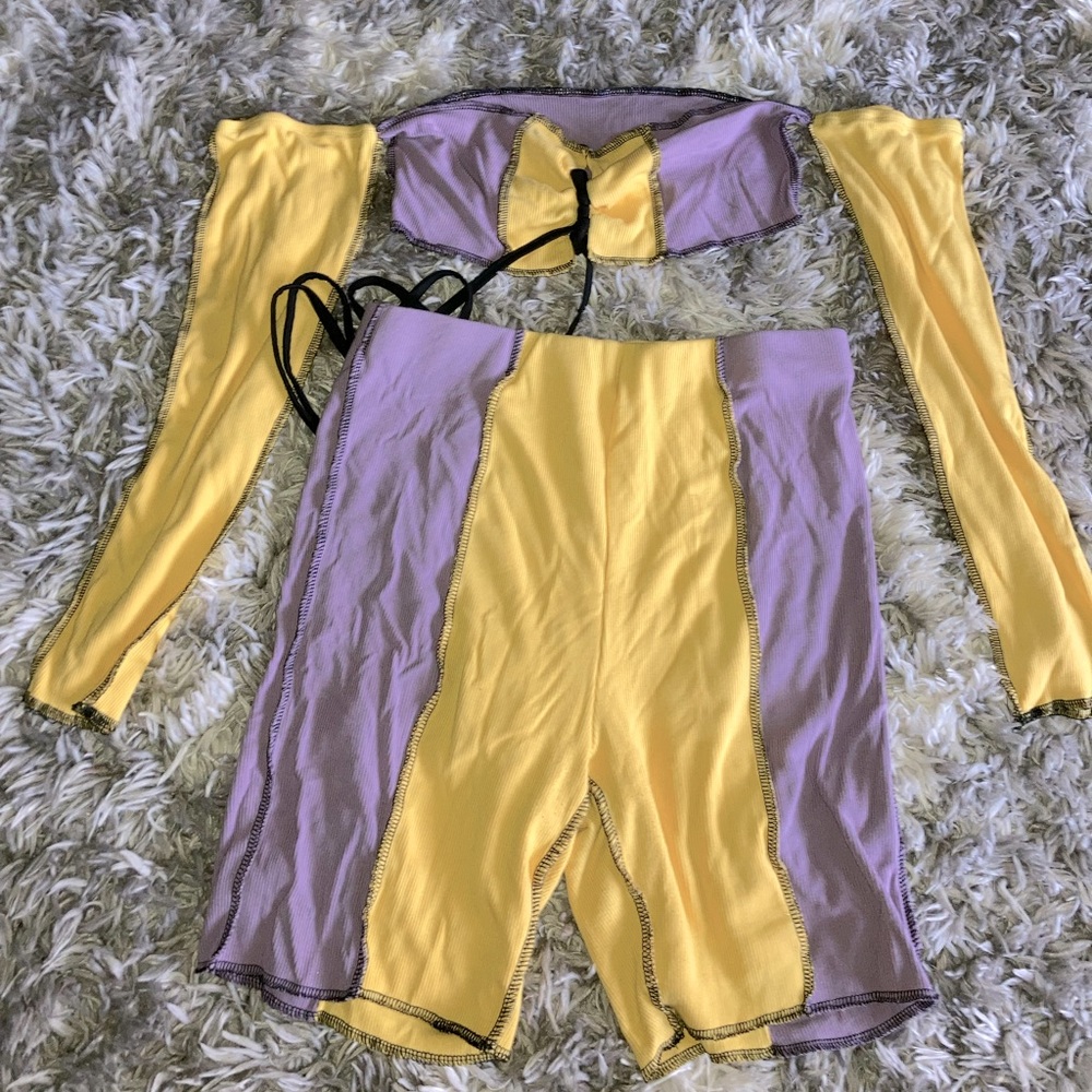 Purple/Yellow Short set